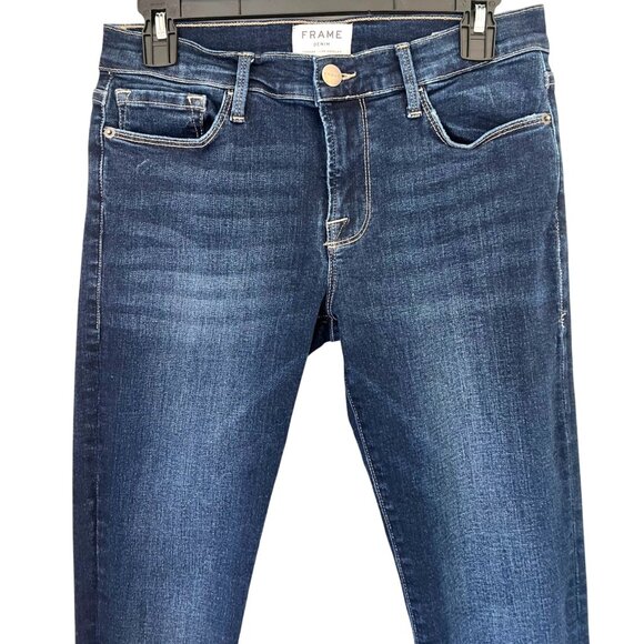 Frame Denim Womens Low-Rise Skinny Jeans Dark Wash Size 27 - Picture 3 of 12